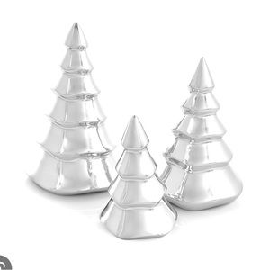 Nambe Holiday 3-Piece Mini Christmas Tree Set